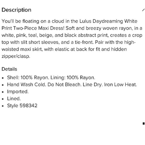 Lulus Daydreaming 2-piece Maxi Dress Set size S/XS - Picture 6 of 15